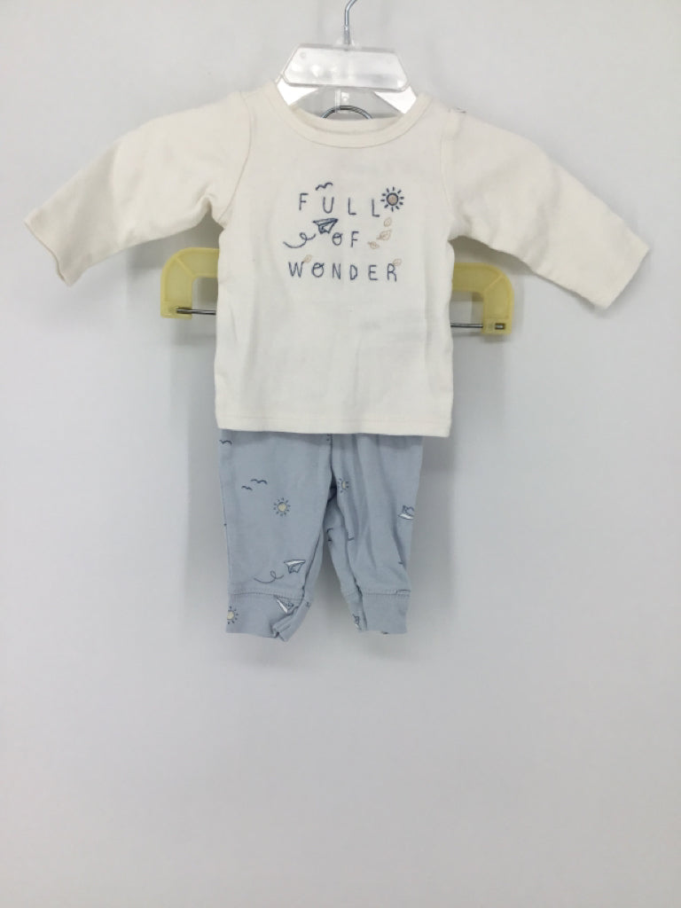 Carter's Child Size Newborn White Embroidered Outfit - boys