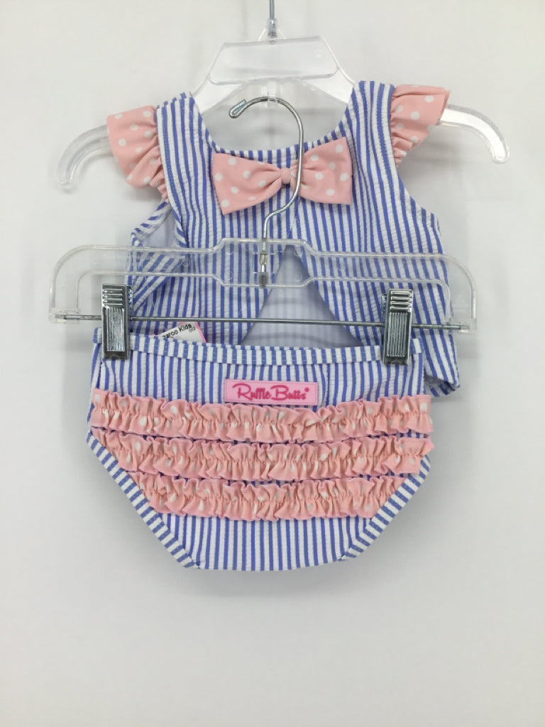 Ruffle Butts Child Size 6-12 Months Blue Swimwear - girls