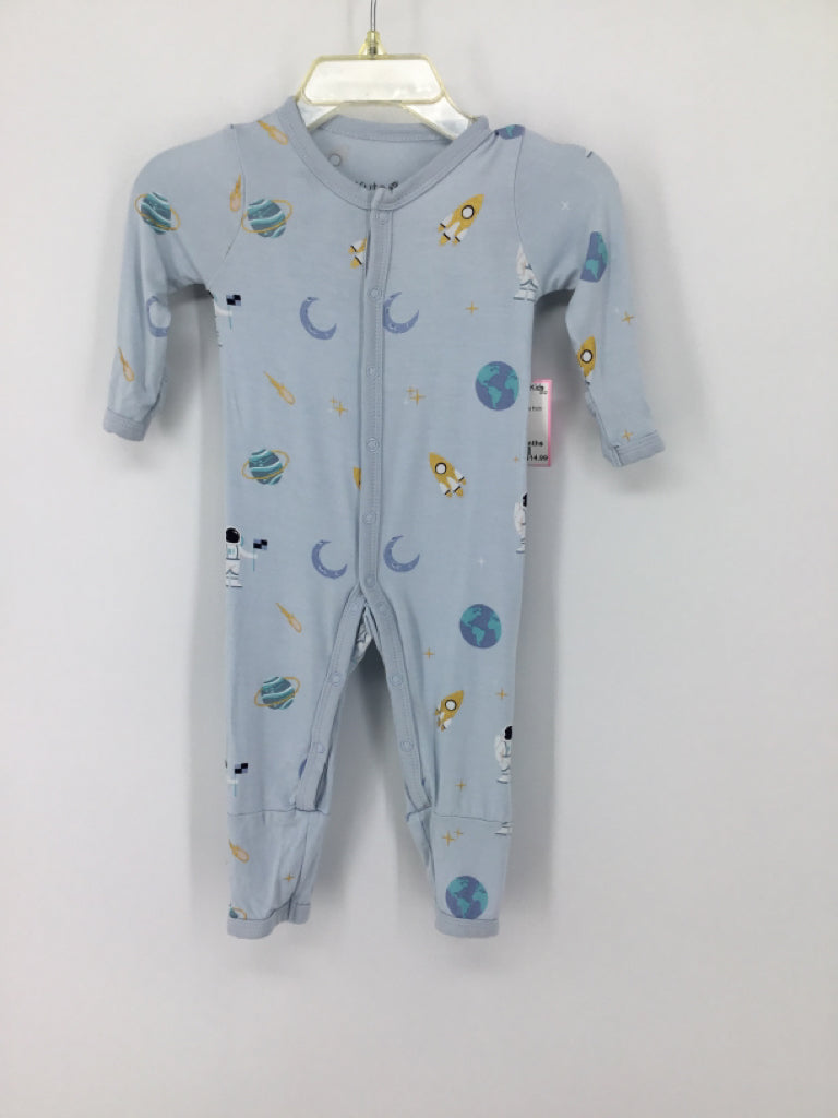 Kyte Child Size 0-3 Months Blue Print Pajamas - boys
