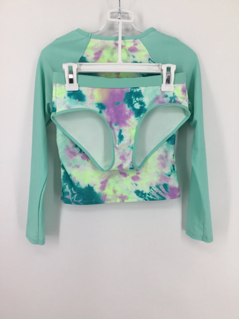Justice Child Size 10 Green Floral Swimwear - boys
