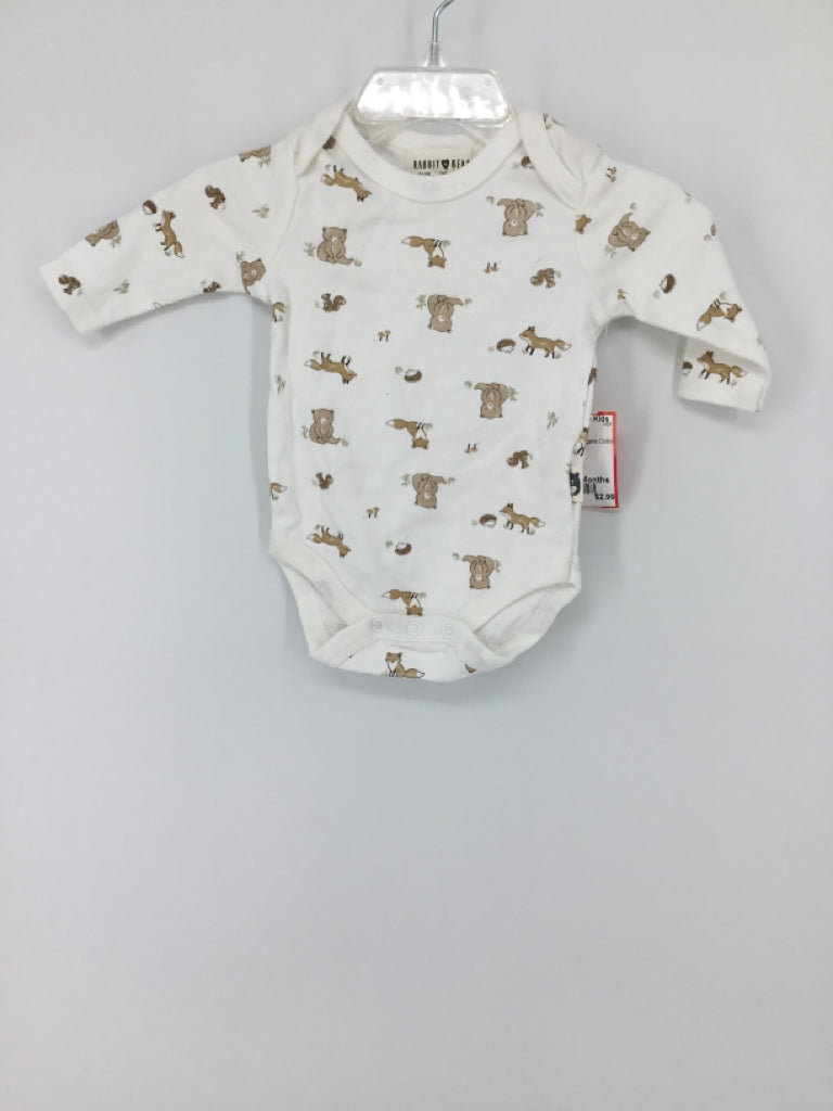 Rabbit + Bear Child Size 0-3 Months White Onesie