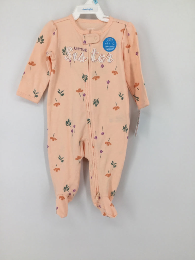 Carter's Child Size 6 Months Peach Sleepers