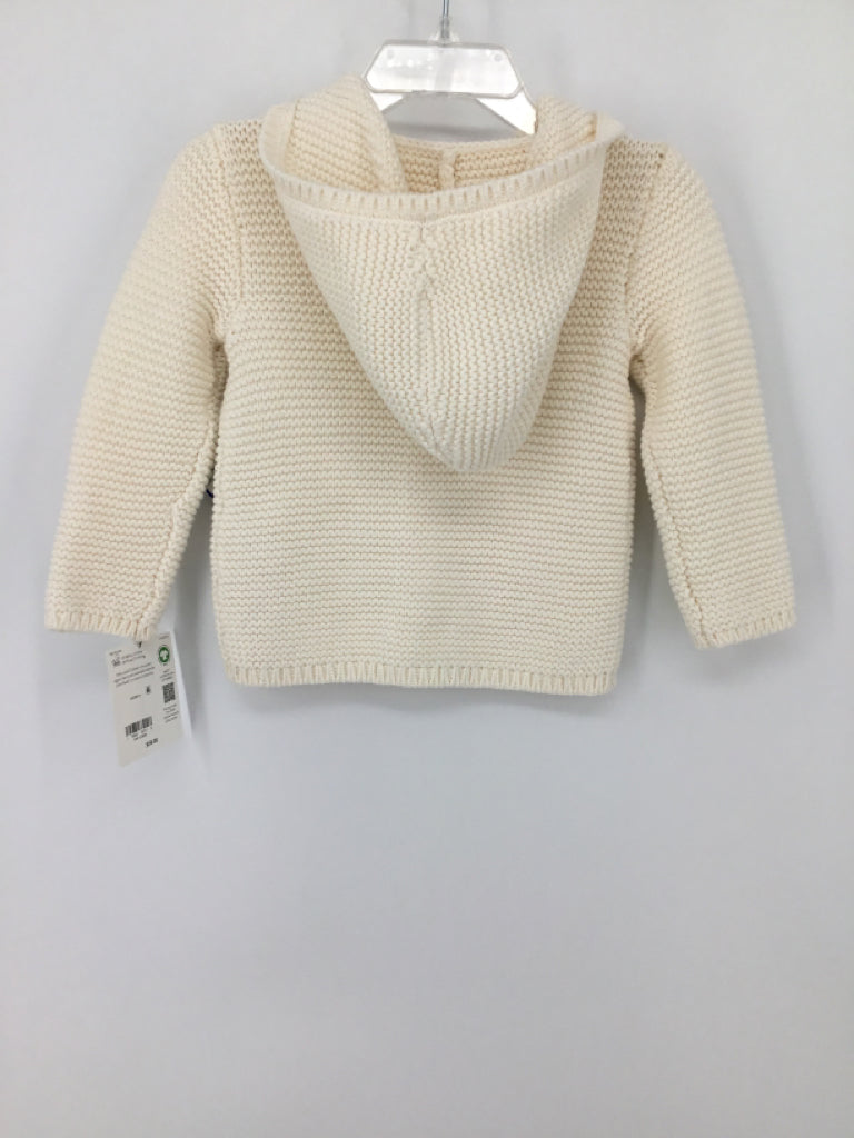 Little Planet Child Size 9 Months Cream Solid Sweater - boys