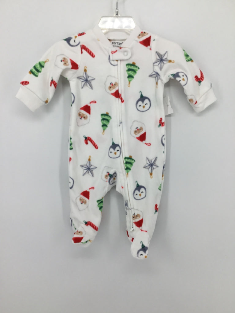 Just One You Made by Carters Child Size 3 Months White Christmas Sleeper