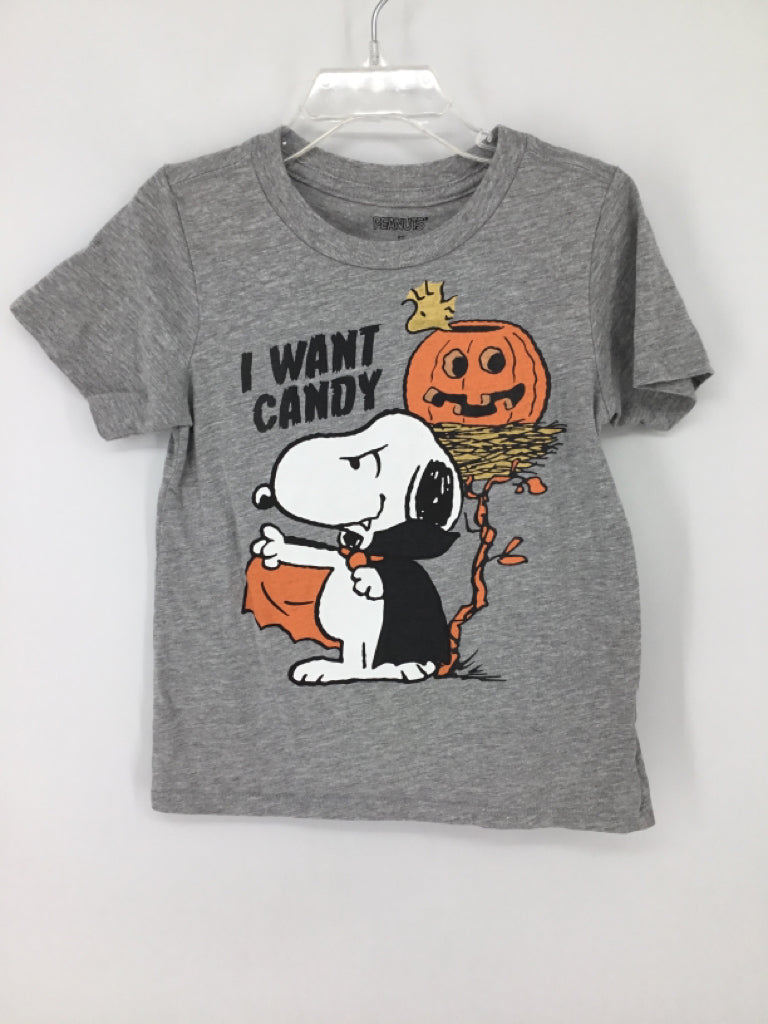 Peanuts Child Size 5 Gray Halloween T-Shirt