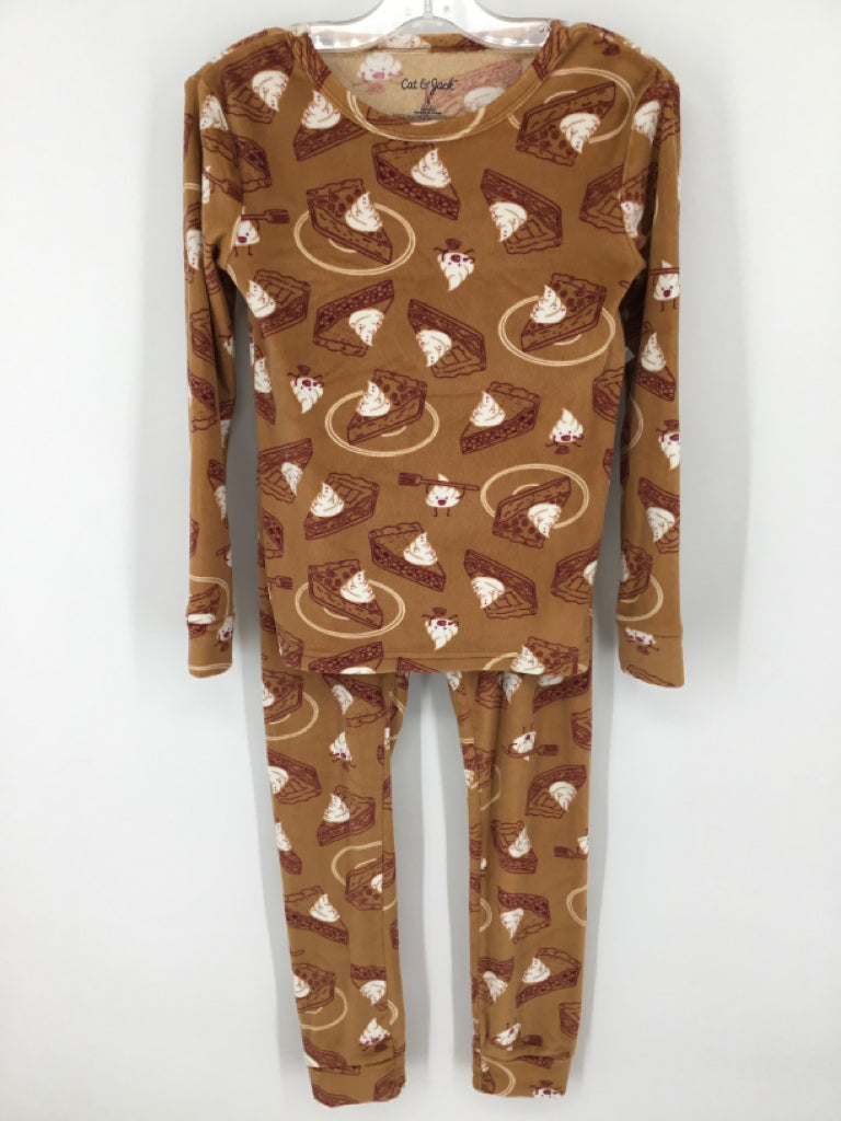 Cat & Jack Child Size 8 Tan Thanksgiving Pajamas