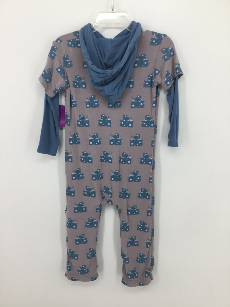 Kickee Pants Child Size 18-24 Months Blue Print Outfit - boys