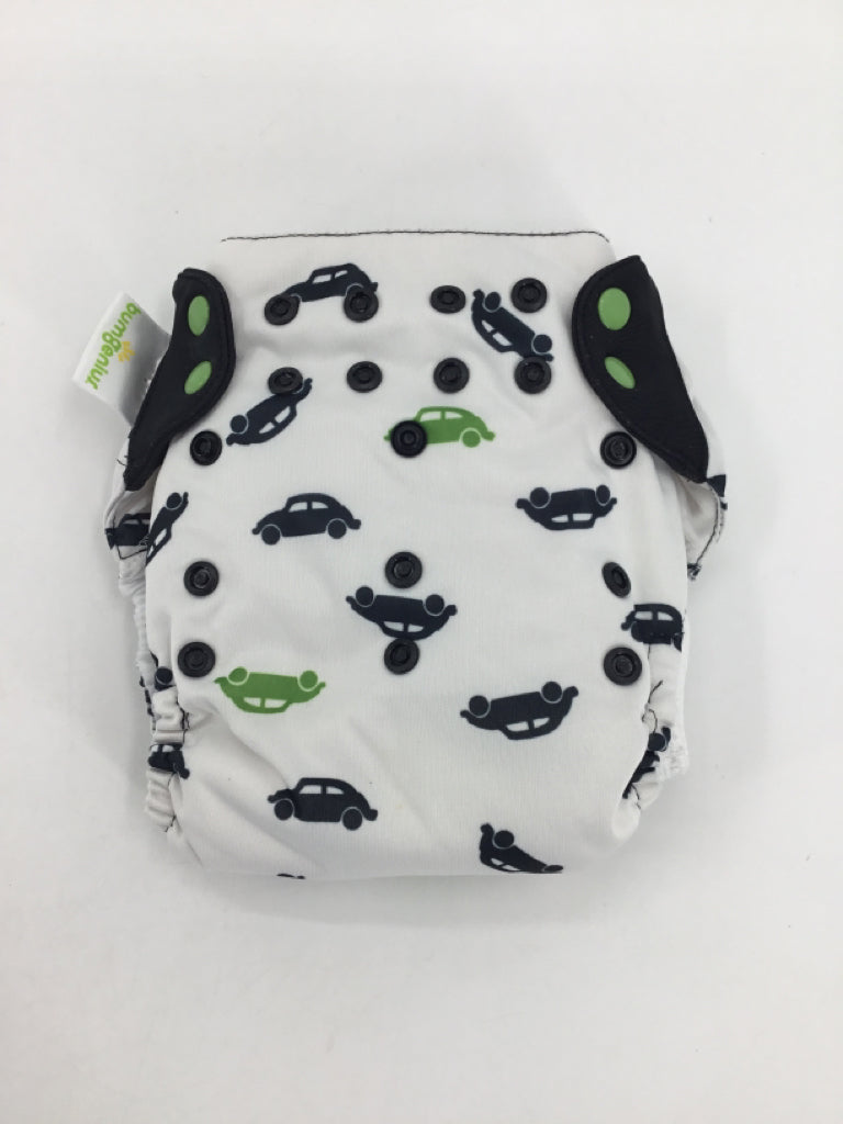 Bum Genius Child Size One Size White Print Free Time Cloth Diaper
