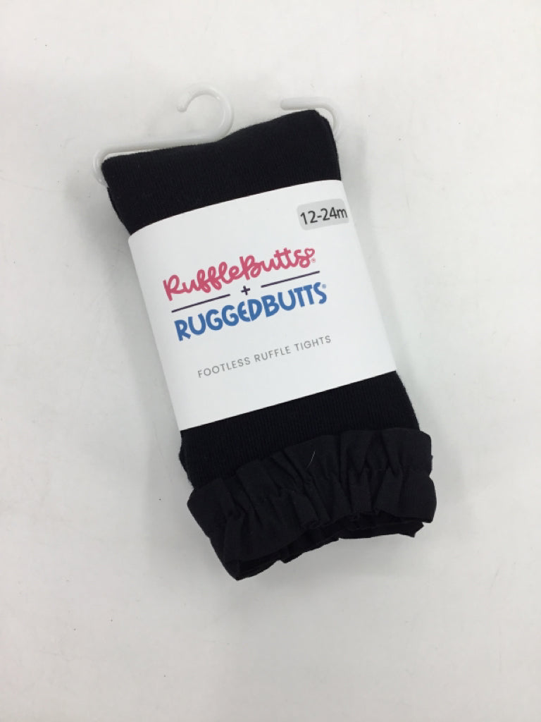 Ruffle Butts Child Size 12-24 Months Black Tights - girls
