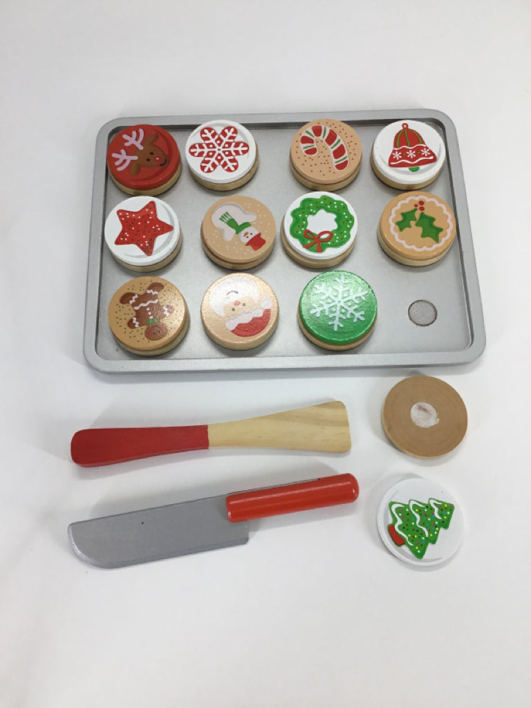 Melissa & Doug Wooden Slice & Back Christmas Cookie Play Set