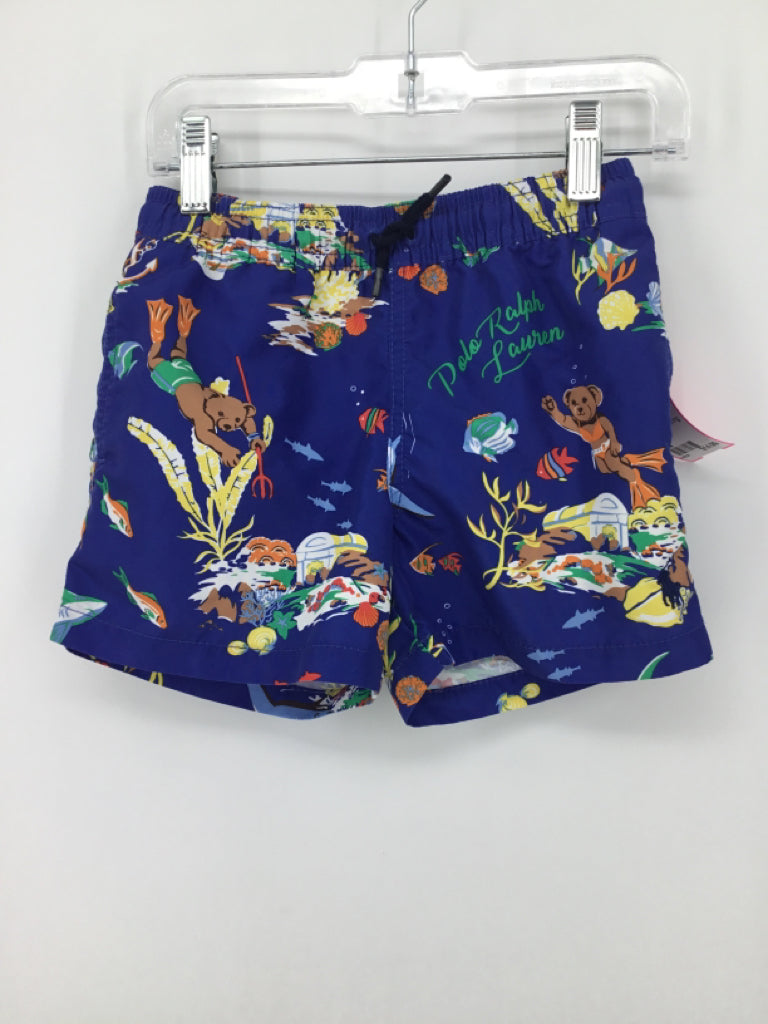 Ralph Lauren Child Size 4 Blue Print Swimwear - boys