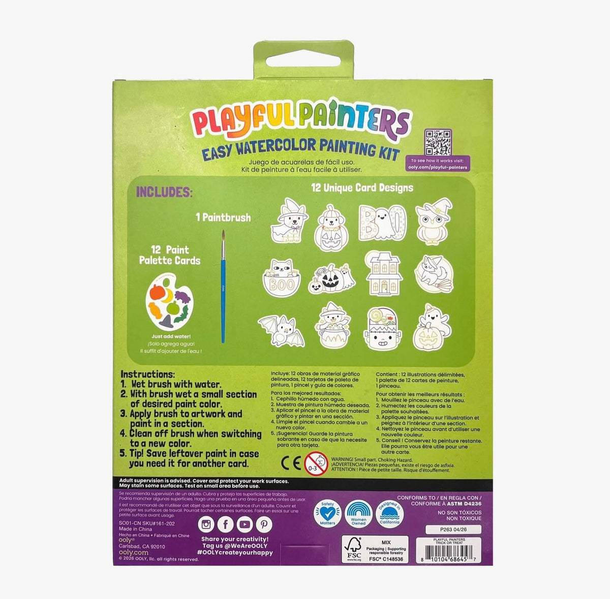 Ooly - Playful Painters Easy Waterdeolor Painting Kit (Trick or Treat)