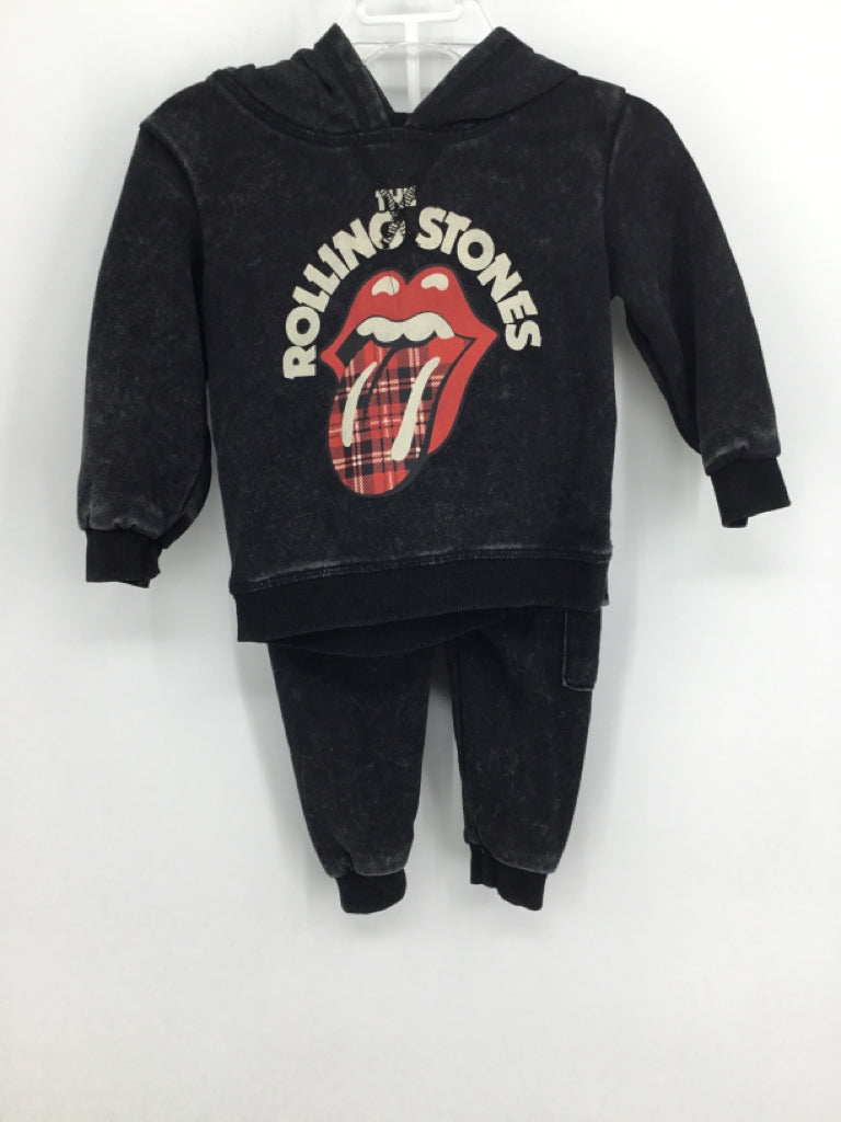 The Rolling Stones Child Size 12 Months Black screen printed Outfit - boys