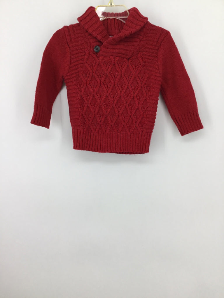 Cat & Jack Child Size 12 Months Red Solid Sweater - boys
