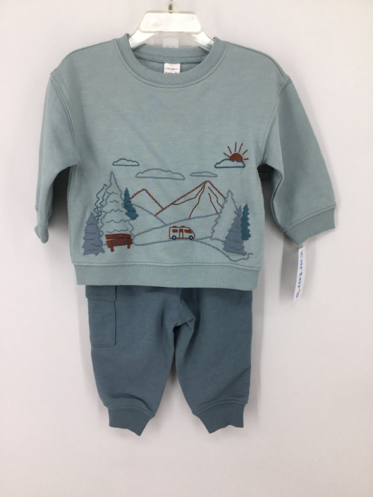 Carter's Child Size 12 Months Blue Embellished Outfit - boys