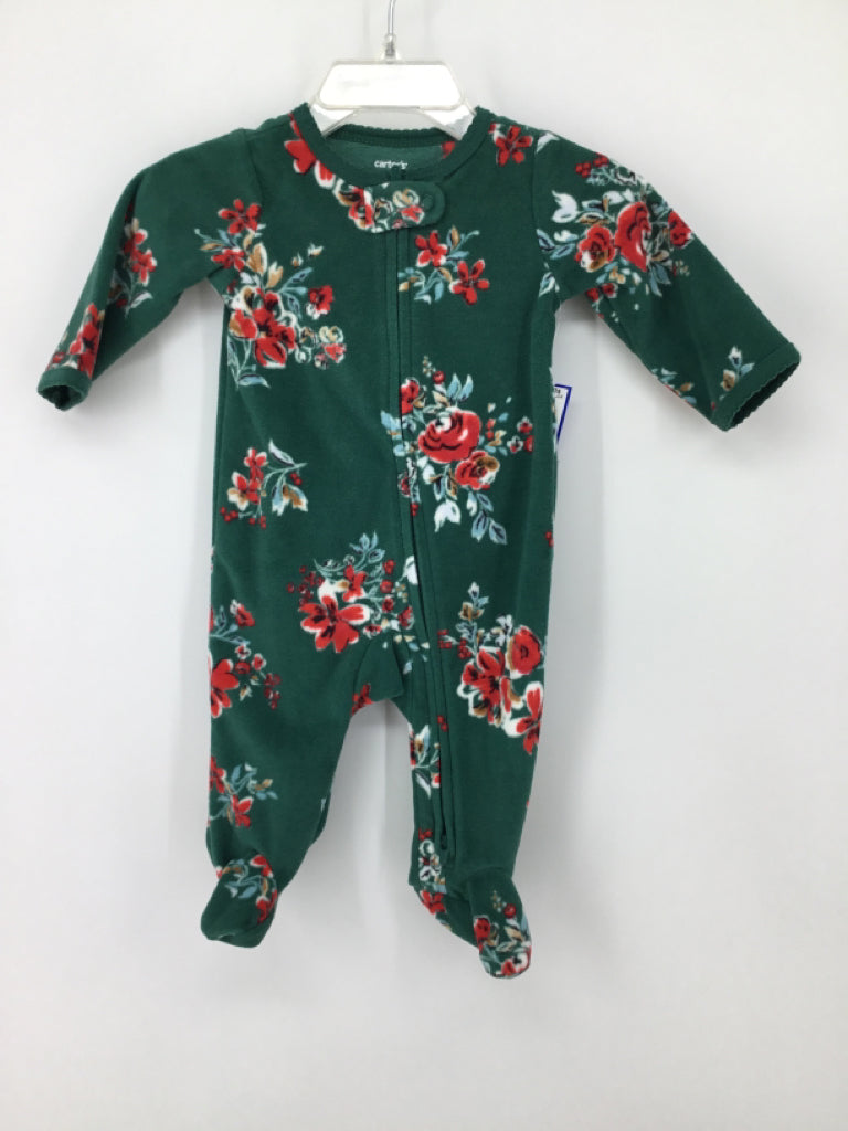 Carter's Child Size 3 Months Green Sleepers