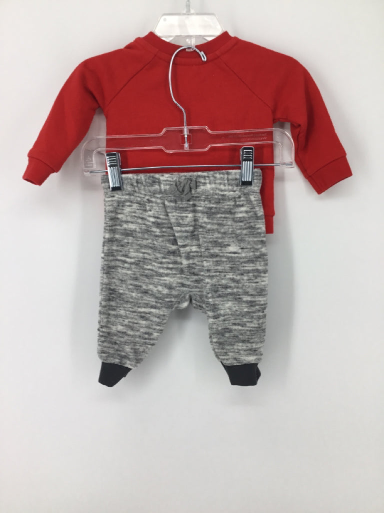 Cat & Jack Child Size 0-3 Months Red Christmas Outfit