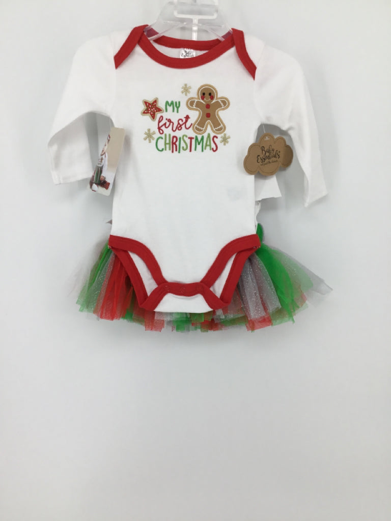 Baby Essentials Child Size 3 Months Red Christmas Outfit