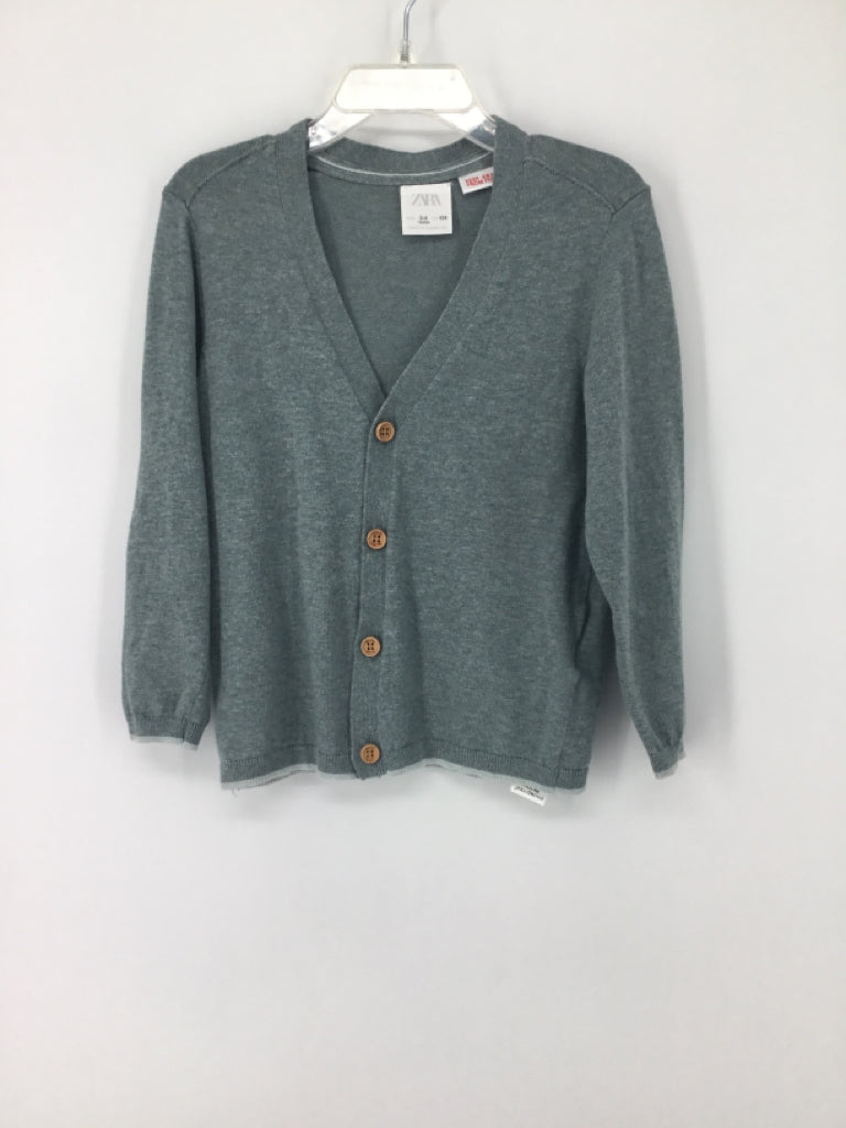 Zara Child Size 3 Gray Solid Sweater - boys