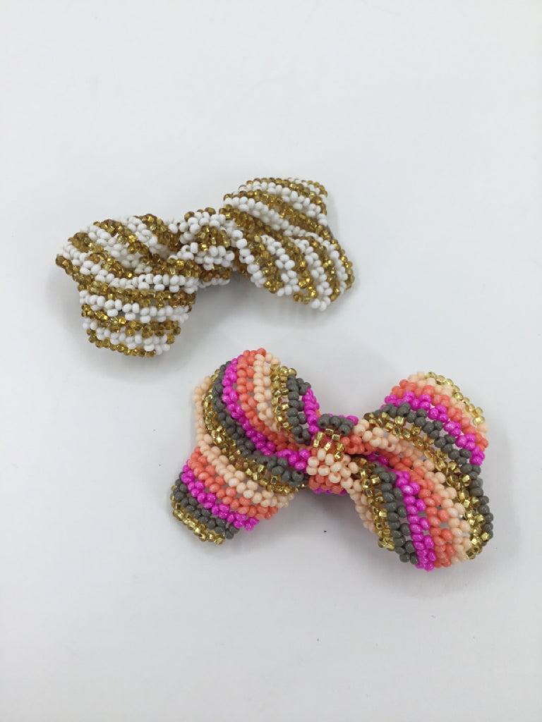 Beaded Bow Clips - 2 pcs