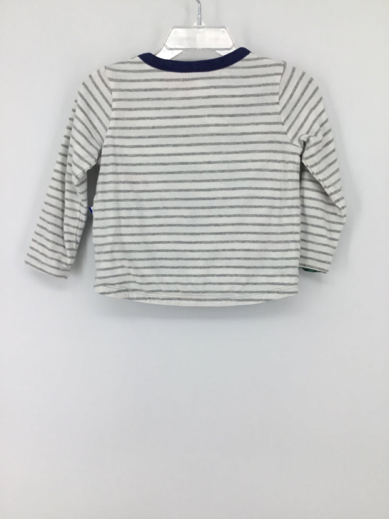 Baby Boden Child Size 6-12 Months Gray Stripe T-shirt - boys