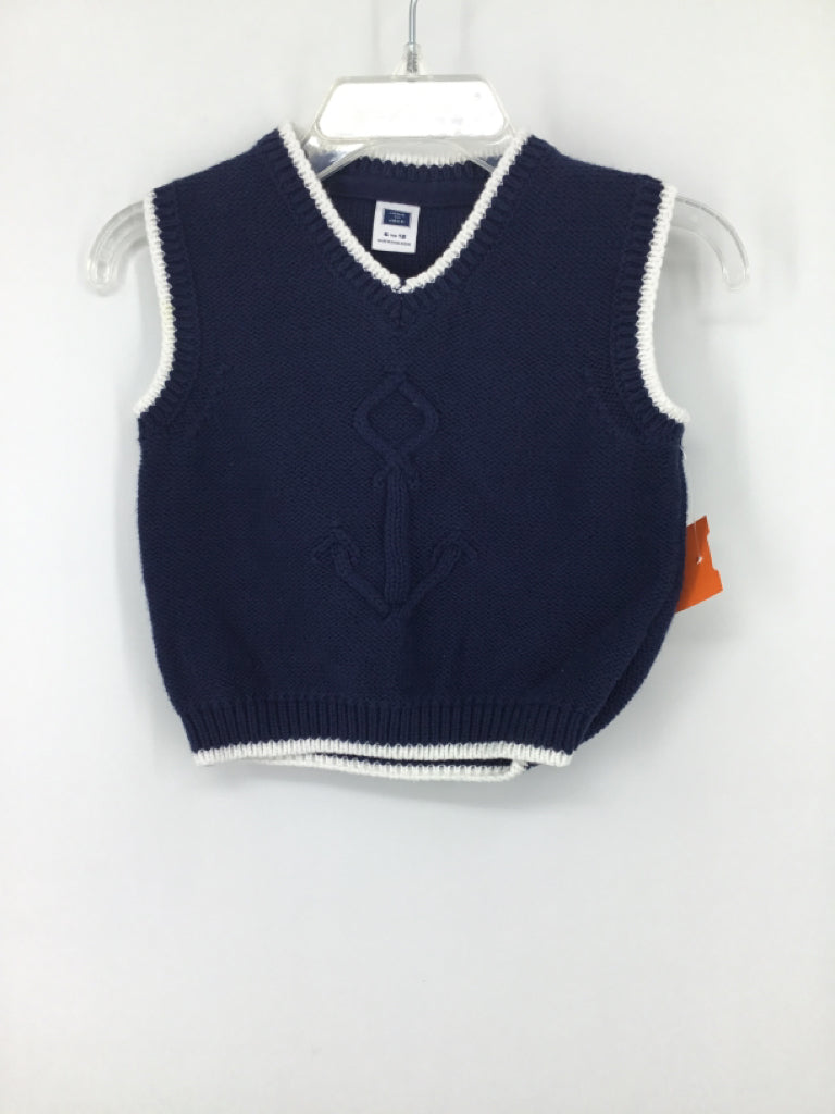 Janie and Jack Child Size 6-12 Months Navy Solid Vest - boys