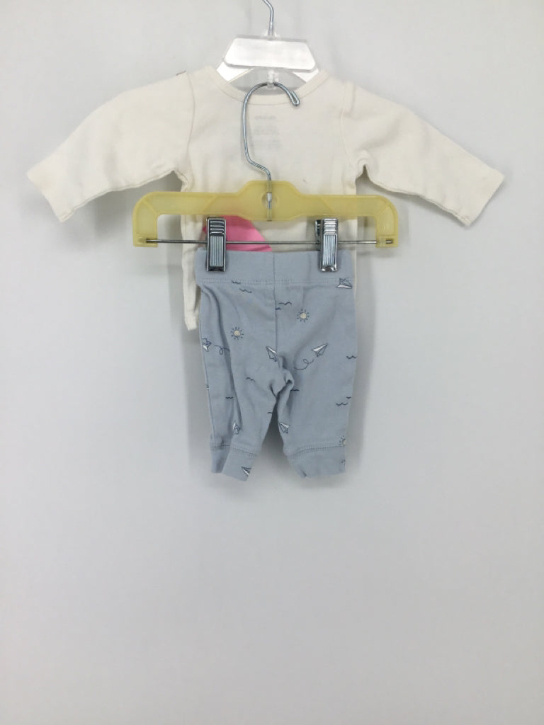 Carter's Child Size Newborn White Embroidered Outfit - boys