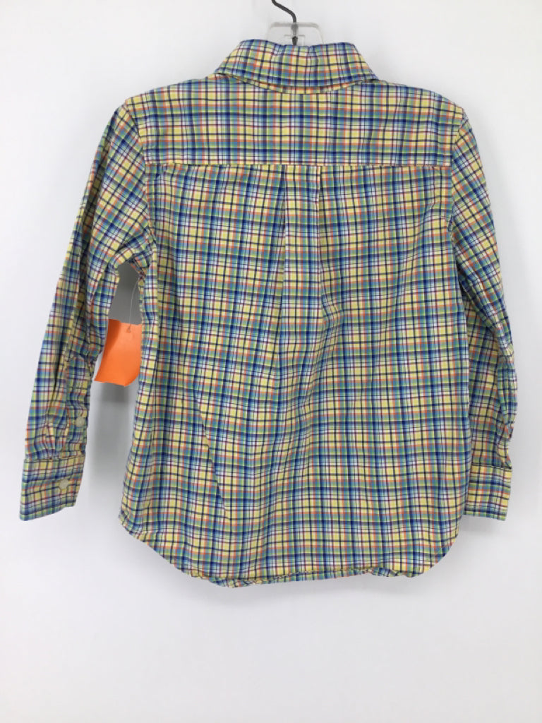 Ralph Lauren Child Size 4 Yellow Plaid Shirt - boys