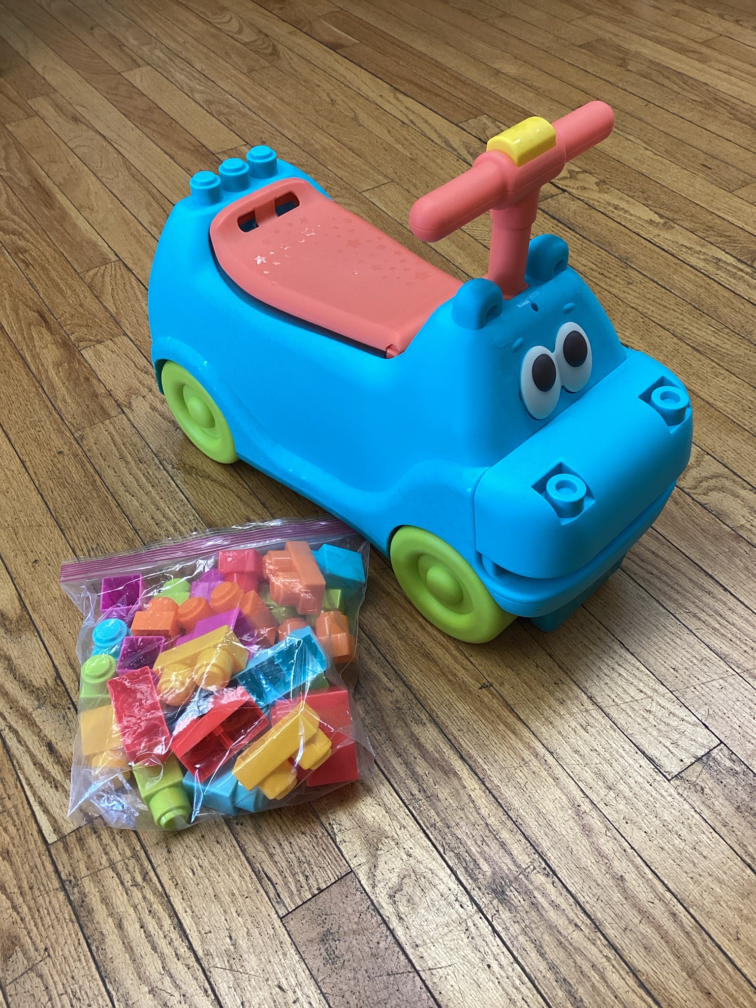 B Toys Locbloc Hippo Ride On