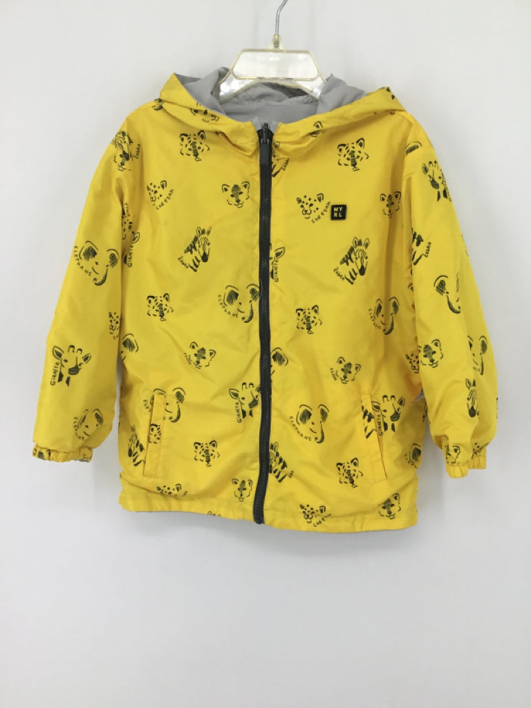brandless Child Size 4 Yellow Animal Print Jacket - boys