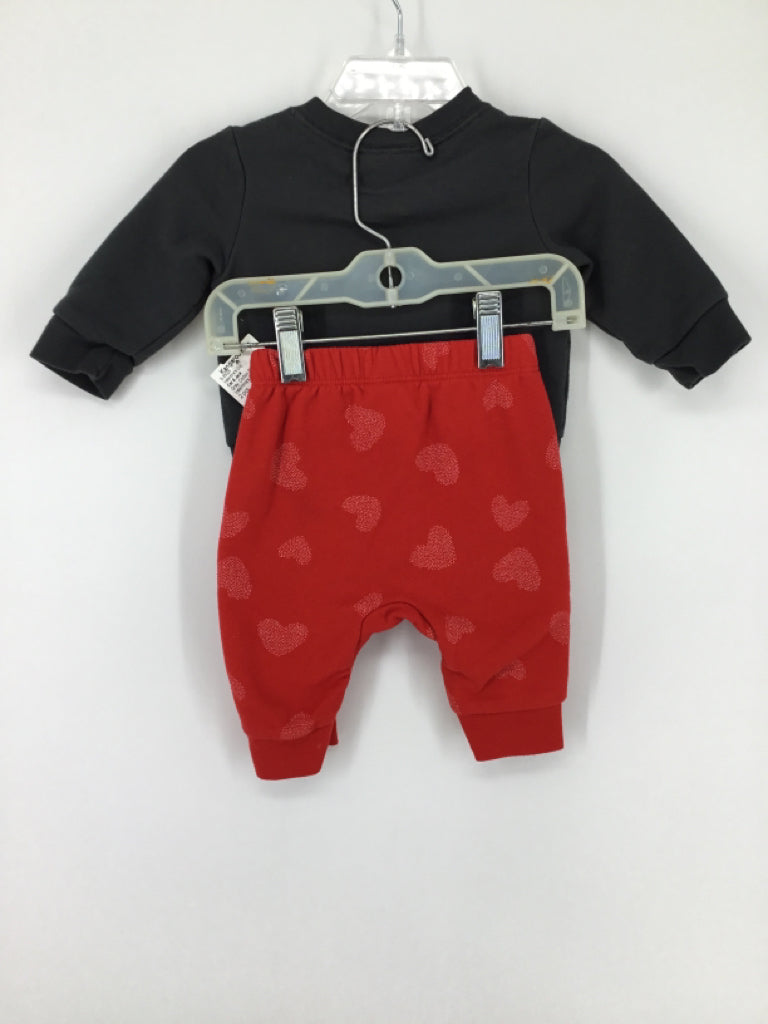 Cat & Jack Child Size 0-3 Months Gray Valentine's Day Outfit