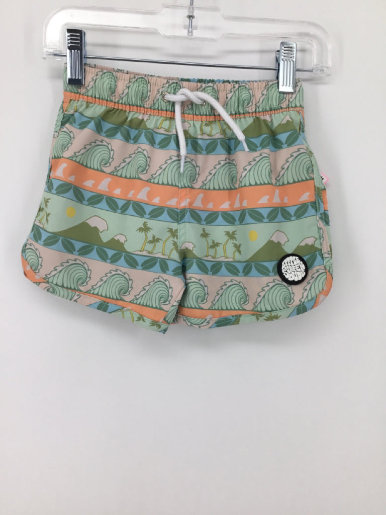 The Little Surfer Dude Child Size 2 Multi-Color Print Swimwear - boys