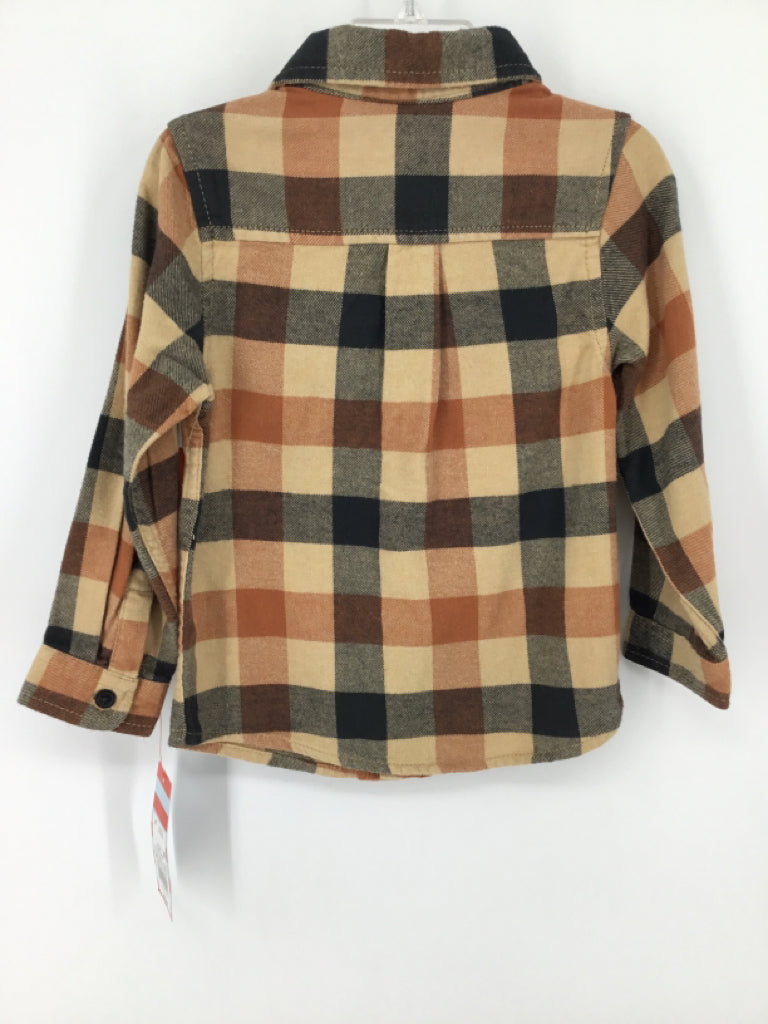 Cat & Jack Child Size 3 Tan Checkered Shirt - boys