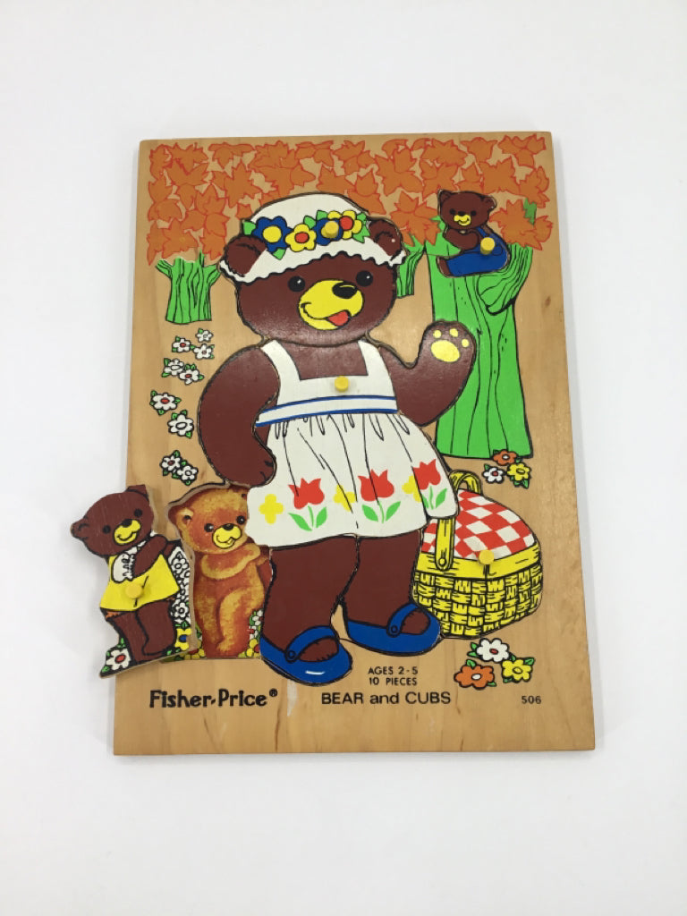 Fisher Price Bears & Cubs Vintage Peg Puzzle
