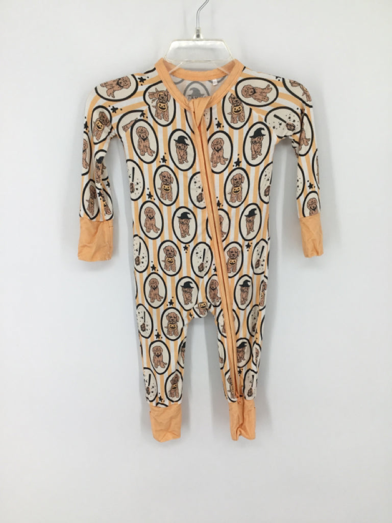 Jammers Child Size 0-3 Months Orange Halloween Pajamas