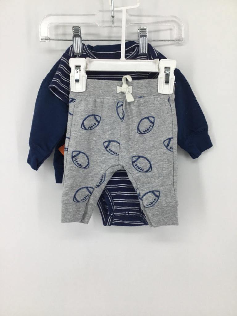 Just One You Made by Carters Child Size 3 Months Navy Sports Outfit - boys