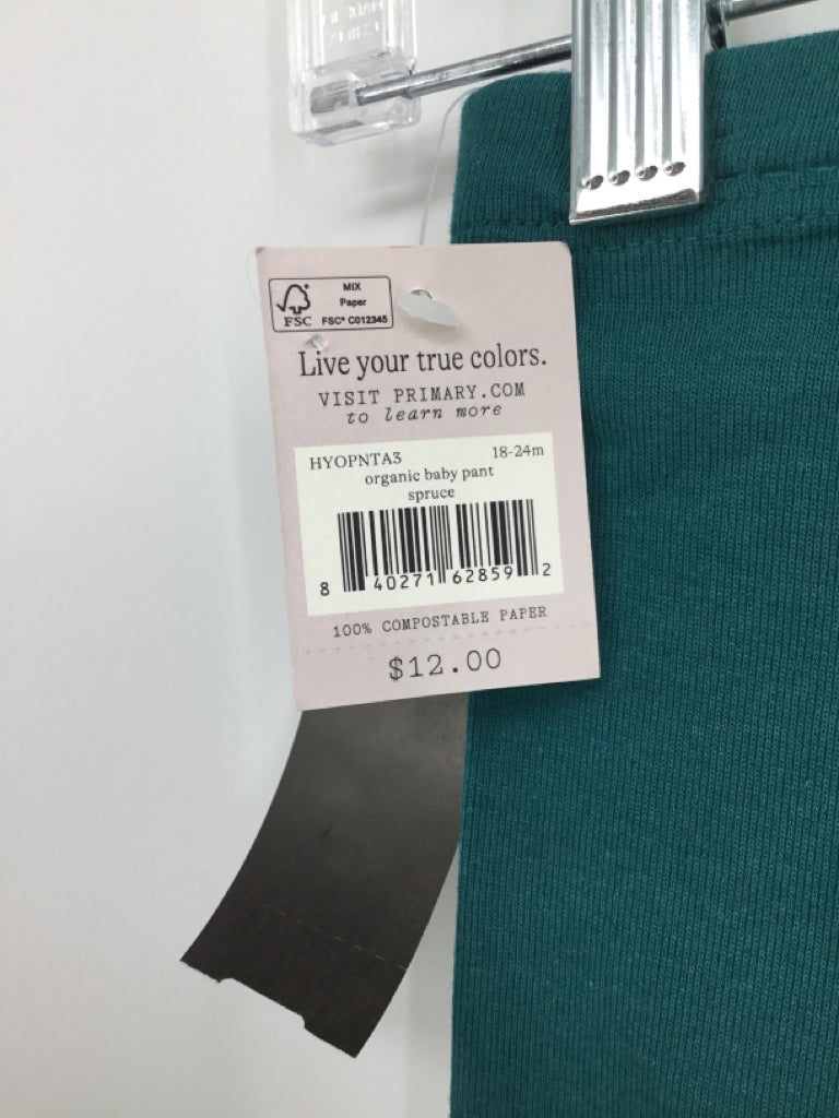 primary Child Size 18-24 Months Green Solid Pants - boys
