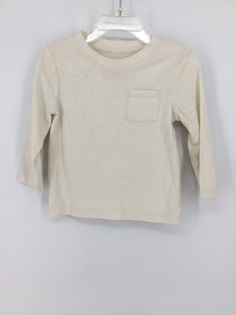Cat & Jack Child Size 18 Months Cream Solid T-shirt - boys