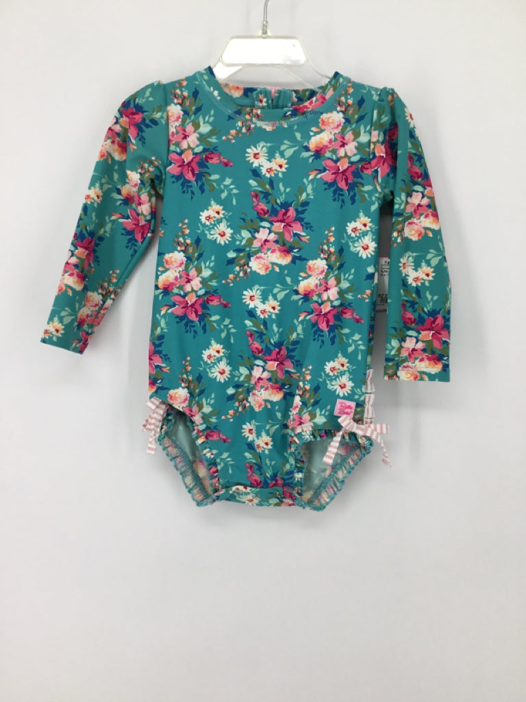 Ruffle Butts Child Size 2 Blue Swimwear - girls
