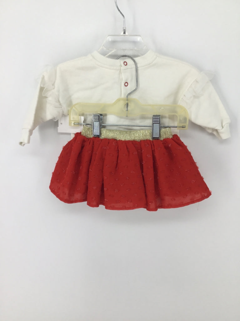 Cat & Jack Child Size 3-6 Months White Christmas Outfit