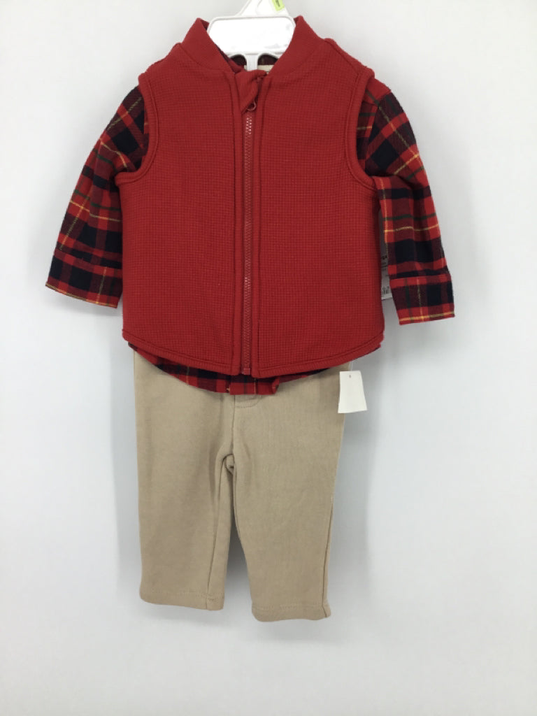 First Impressions Child Size 0-3 Months Red Solid Outfit - boys