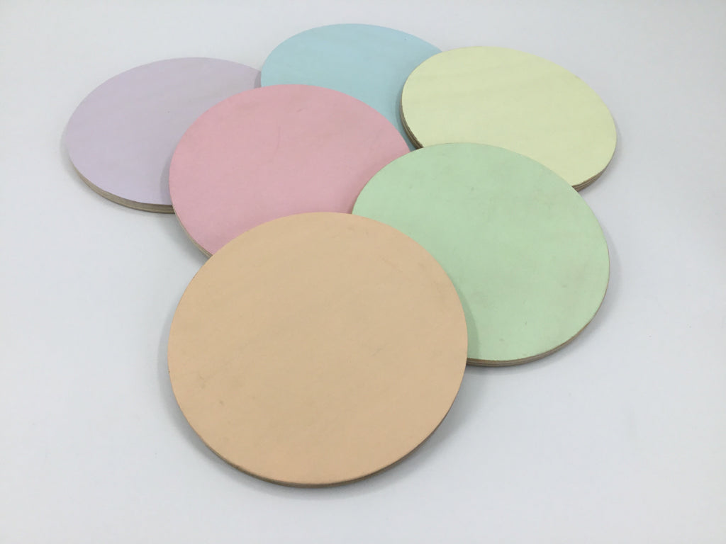 Multi-color Wooden Stepping Stones - Set of 6