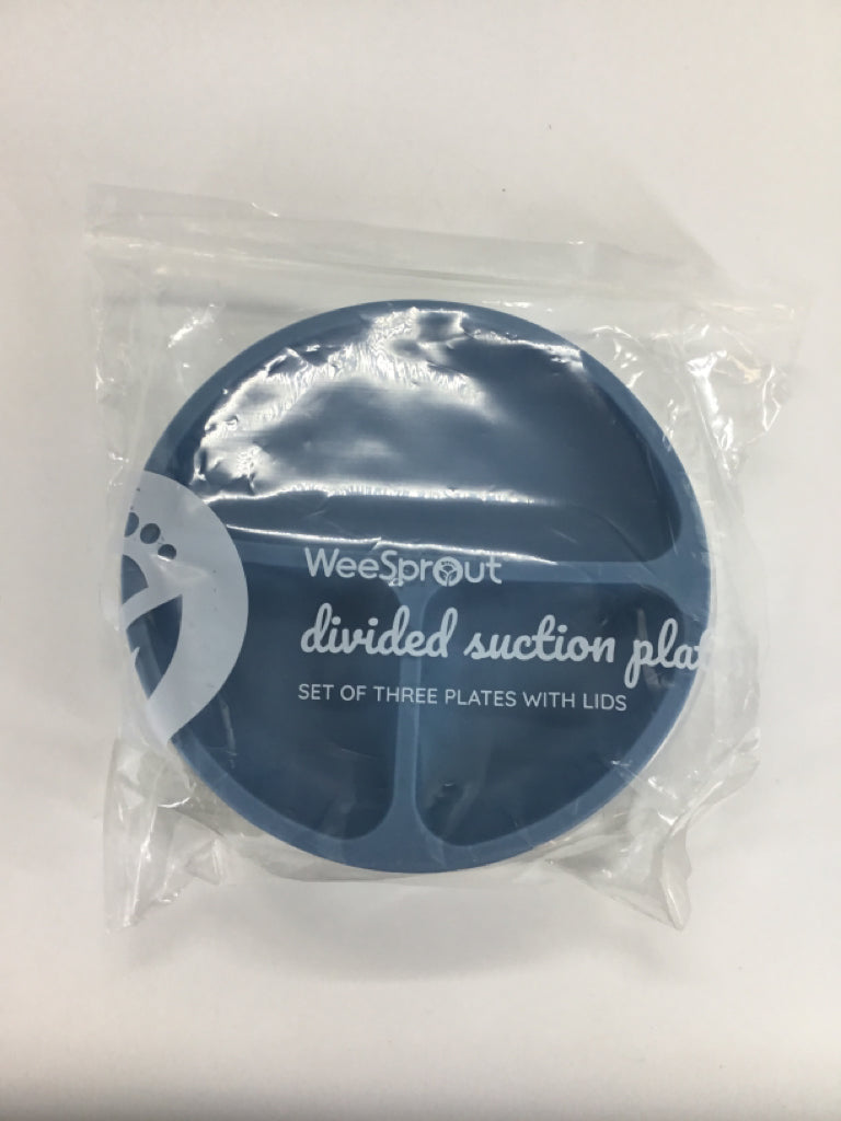 WeeSprout Suction Plates with lids - Set of 3