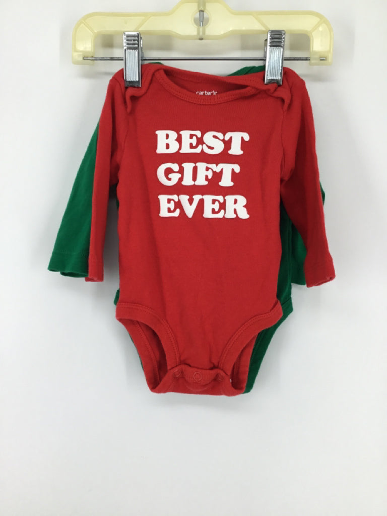 Carter's Child Size 3 Months Red Christmas Sleepers