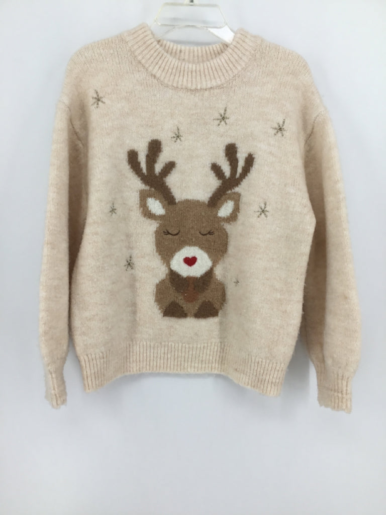 Zara Child Size 4 Tan Christmas Sweater