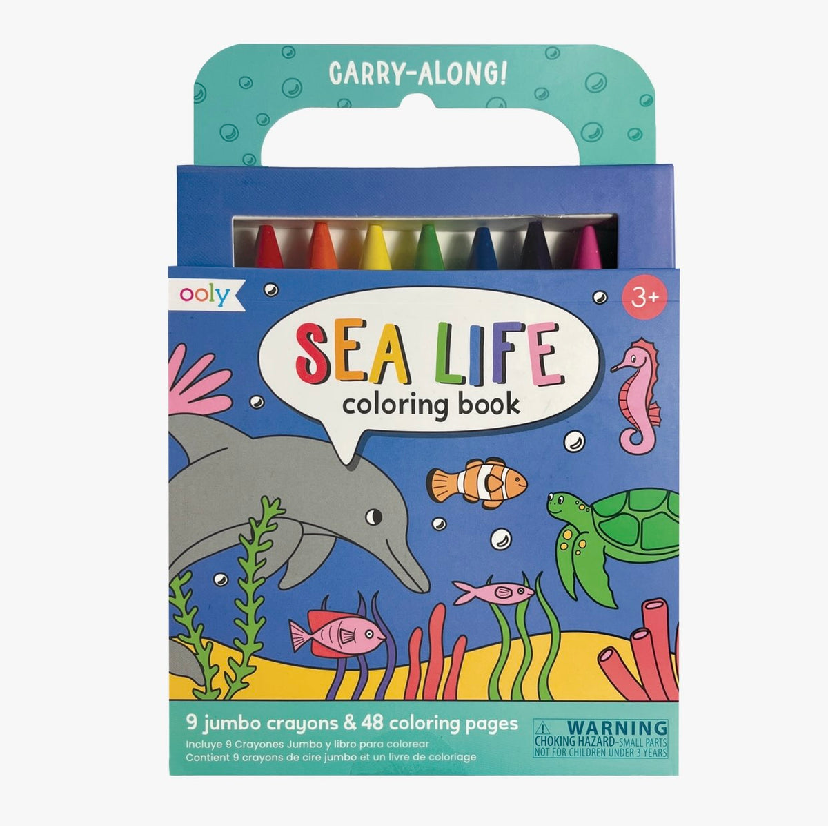 Ooly - Carry-Along! Sea Life Coloring Book & Jumbo Crayons