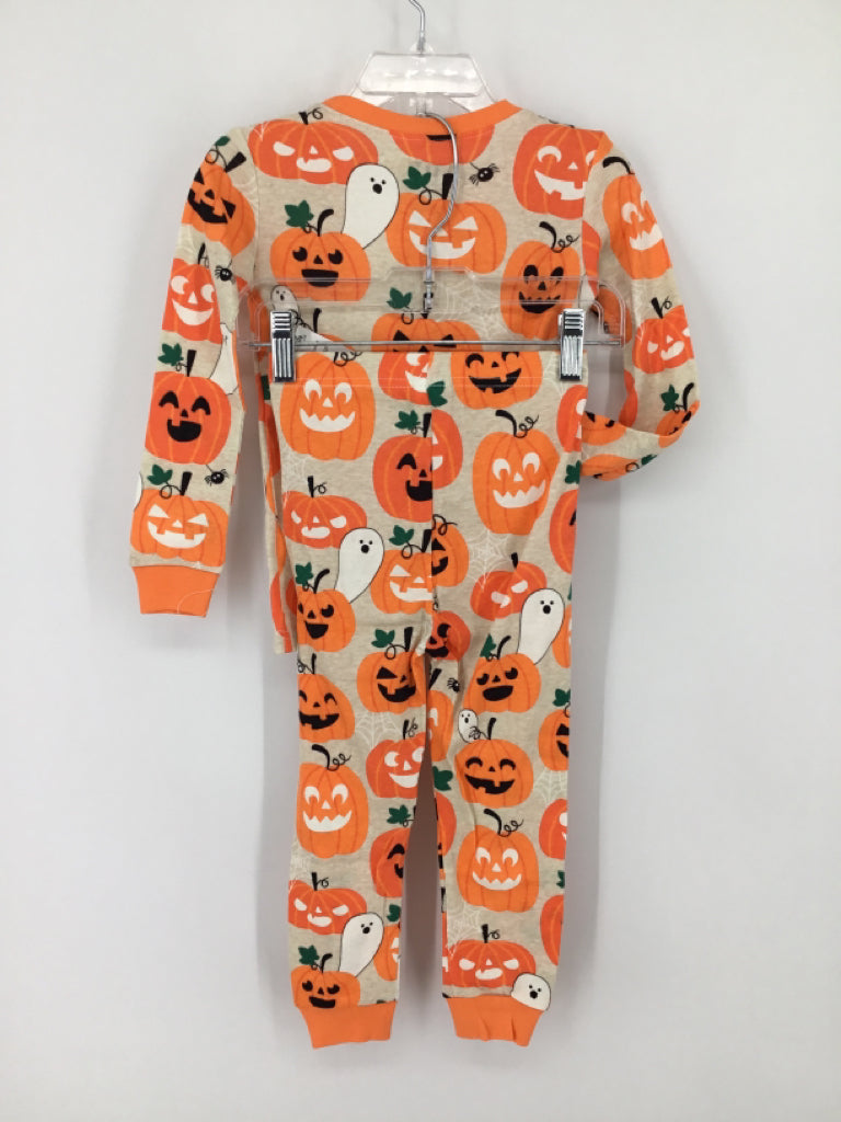 Childrens Place Child Size 3 Orange Halloween Pajamas