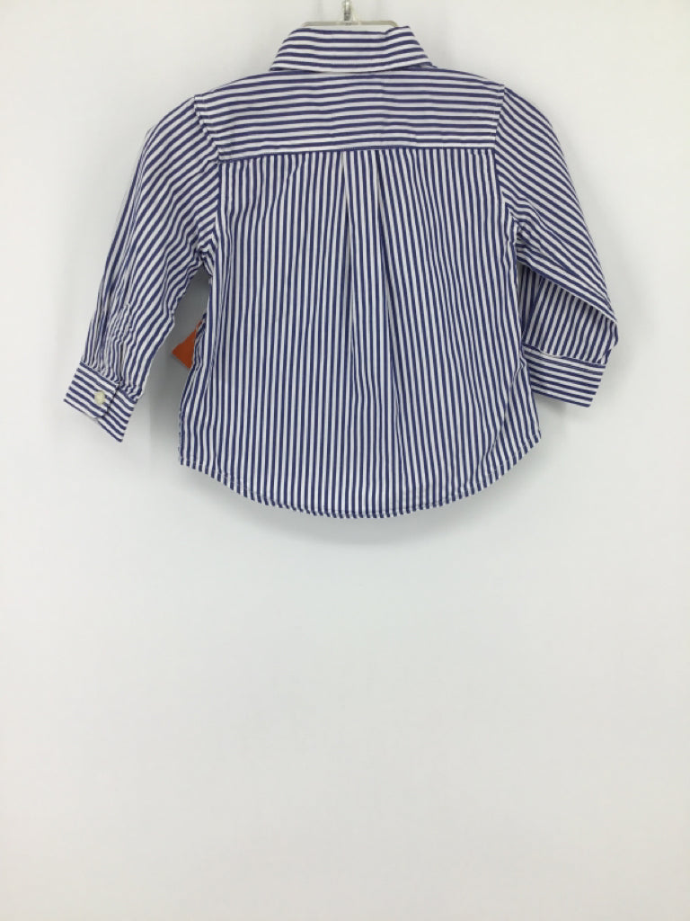 Ralph Lauren Child Size 6 Months Blue Stripe Shirt - boys
