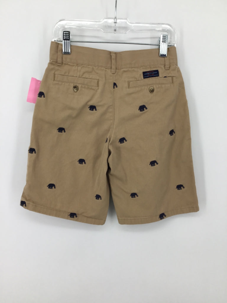 Janie and Jack Child Size 7 Tan Embroidered Shorts - boys