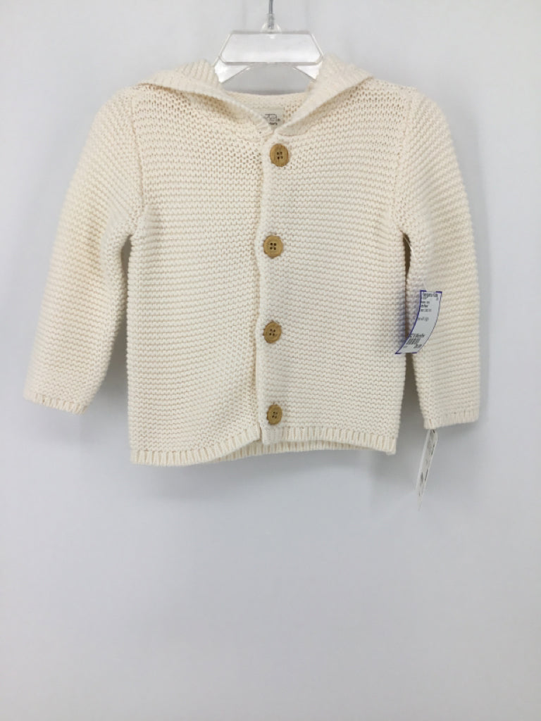 Little Planet Child Size 9 Months Cream Solid Sweater - boys